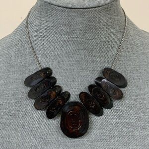 Vintage Antique Sliced Black Coral Necklace